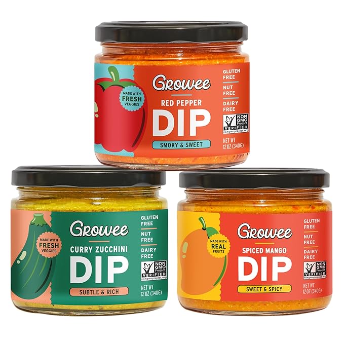 Growee Vegan Chip Dip & Queso Trio ??Dairy-Free Mayo & Salad Dressing Substitute ??Gluten-Free