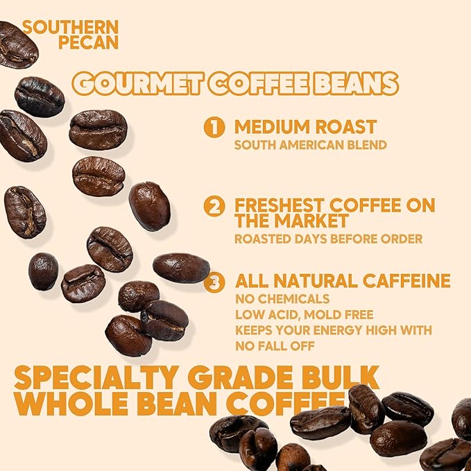 Sarasota Coffee Whole Bean Southern Texas Butter Pecan | Medium Roast Gourmet Flavored Coffee Beans