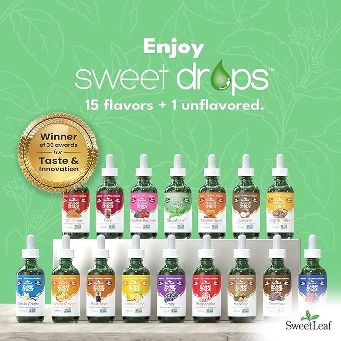 SweetLeaf Stevia Liquid Sweet Drops - Hazelnut Flavored Drops, Stevia Liquid Sweetener