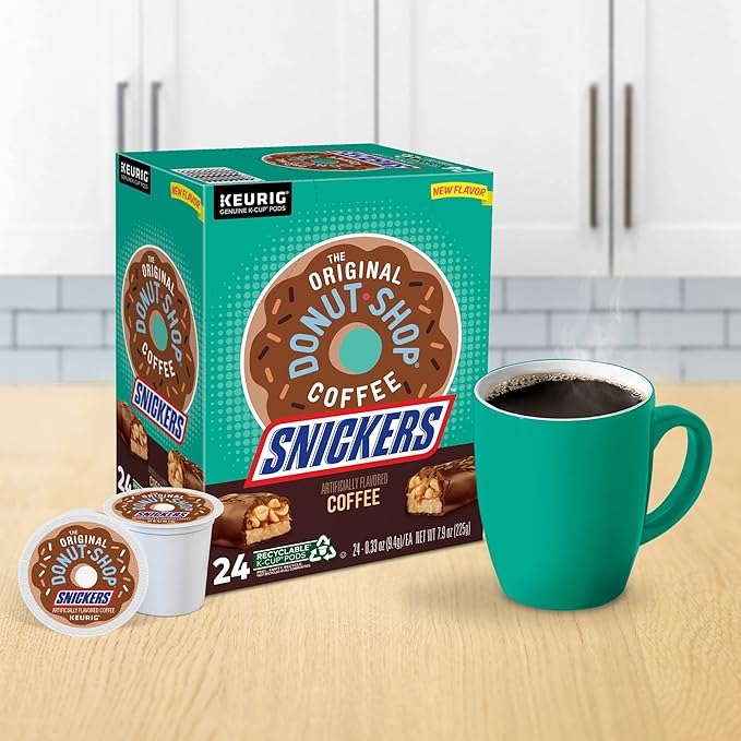 The Original Donut Shop Snickers Coffee, Keurig Single Serve K-Cup Pods, Flavored Coffee, 96 Count
