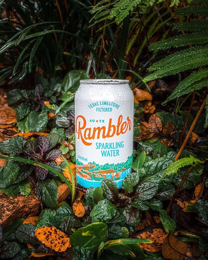 AUTX RAMBLER Sparkling Water, Texas Limestone Mineral Blend, Original Natural Flavor, 12-Ounce
