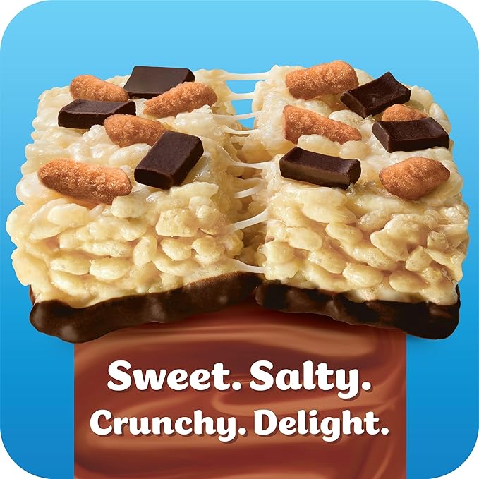 Rice Krispies Treats Bliss Crispy Marshmallow Squares, Snack Bars, Chocolate Sea Salt Pretzel (6