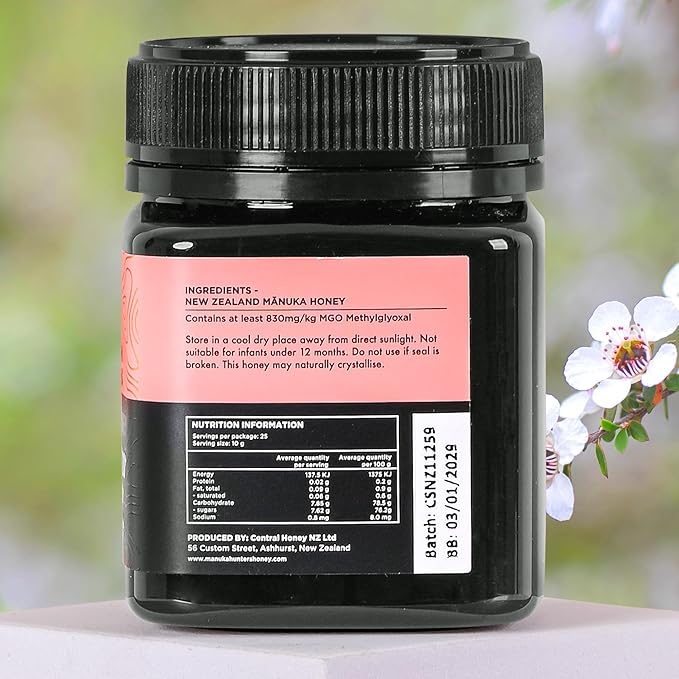 Manuka Hunters UMF 20+/MGO 830+ Certified New Zealand Manuka Honey - 100% Pure Natural Sweetener