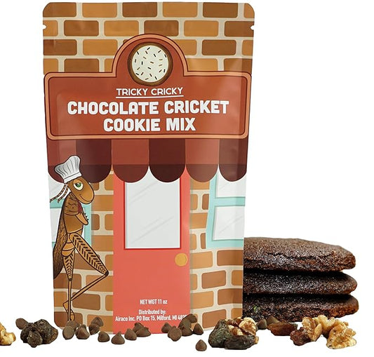 Tricky Cricky Cricket Protein Chocolate Cookie Mix - USA Handmade Edible Cricket Flour Cookie Mix