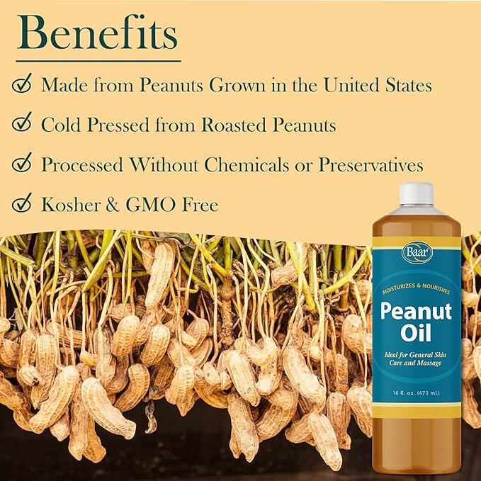 Baar Expeller, Cold Pressed Peanut Oil from Roasted Peanuts Grown in The United States - Kosher