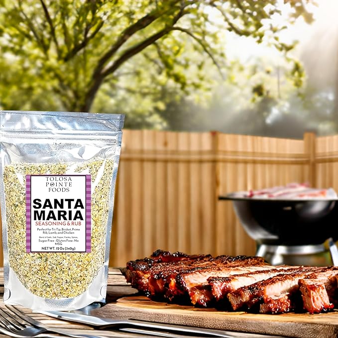 Tolosa Pointe Santa Maria Seasoning & BBQ Rub, 12 Oz, Sugar Free, Gluten Free, for Tri Tip, Pork