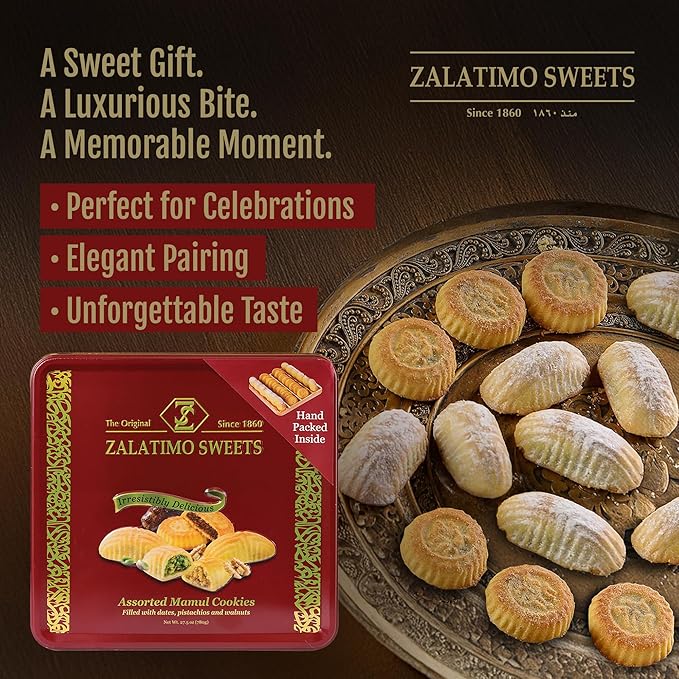 Zalatimo Sweets Since 1860, 100% All Natural Assorted Baklava, Slightly Sweet Baklava in Square