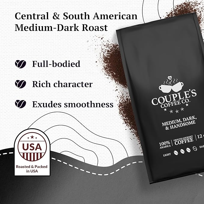 Couple?™s Coffee Ground Coffee | Gives Back to Military Families | Medium Dark and Handsome | A