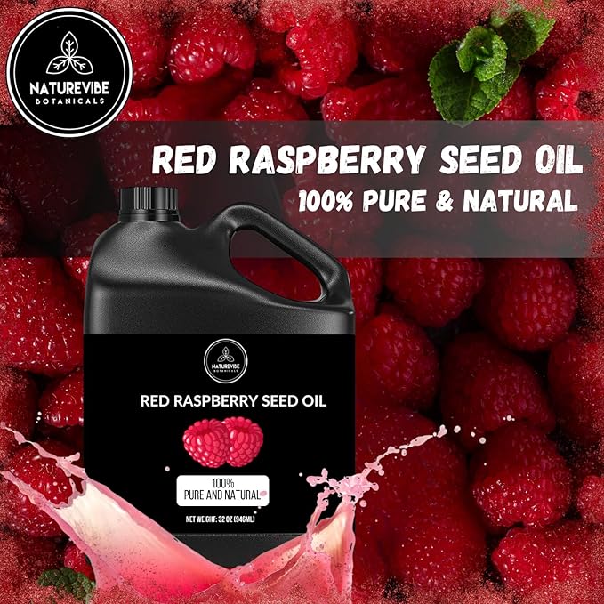Naturevibe Botanicals Red Raspberry Oil 32 Ounces | 100% Pure and Natural | Great for Skin Care and