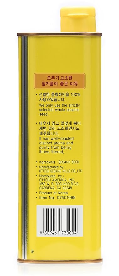 OTTOGI 100% Pure Premium Roasted Sesame Oil, Toasted to Perfection, Traditional Korean Style Oil
