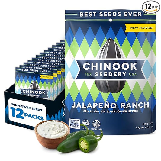 Chinook Seedery Roasted Jumbo Sunflower Seeds - Keto Snacks, Gluten-Free, Non-GMO, Jalapeno Ranch 4