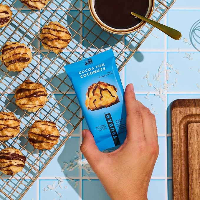 TRUBAR Vegan Protein Bar, Cocoa For Coconuts, Gluten Free, Plant Based Protein, Dairy Free, Non