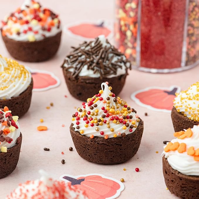 Sweets Indeed Sprinklefetti Fall 6-Cell Sprinkle Jar ??6 Assorted Fall Sprinkles (Pumpkins, Leaves