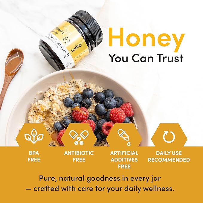 Me Today Manuka Honey, UMF 13+/MGO 404+ from New Zealand Authentic, Raw & Unpasteurized Honey | Raw