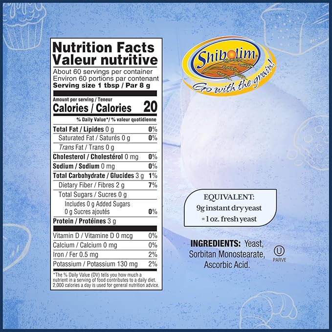 Shibolim Instant Dry Yeast, 1.1 lb (3 Pack) | Fast-Rising Yeast for Rapid Rise | Great for Challah
