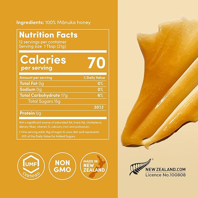 Me Today Manuka Honey, UMF 20+/MGO 826+ from New Zealand Authentic, Raw & Unpasteurized Honey | Raw