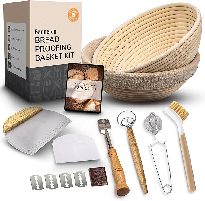 Trailblaze Banneton Bread Proofing Basket - Sourdough Bread Baking Supplies ??Sourdough Starter Kit