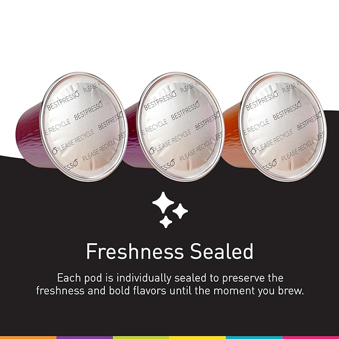 Bestpresso Coffee For Nespresso Original Machine 120 Aluminum Pods Certified Genuine Espresso
