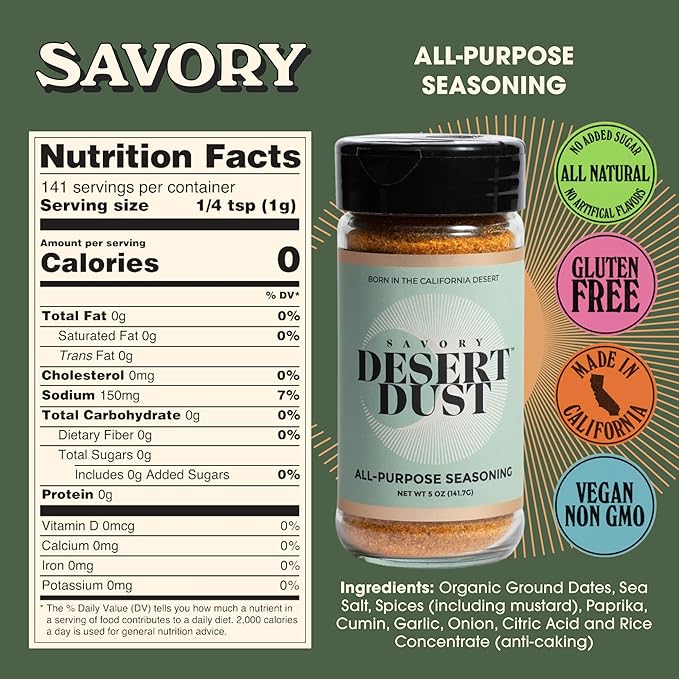 Desert Dust Savory Seasoning ??Organic Date Sugar Blend with Cumin, Paprika & Chili | Perfect