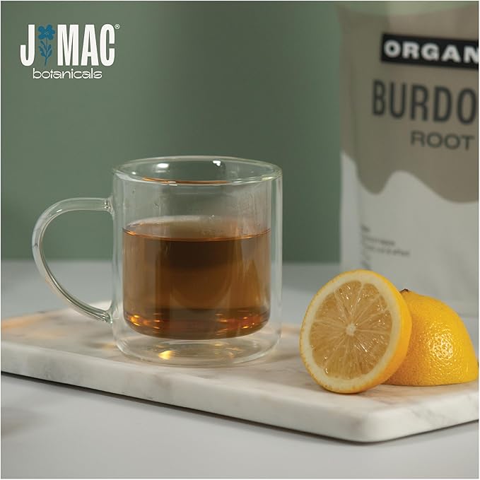 J Mac Botanicals, Organic Burdock Root Tea (16 oz), Certified USDA Organic Burdock Root herb, fresh
