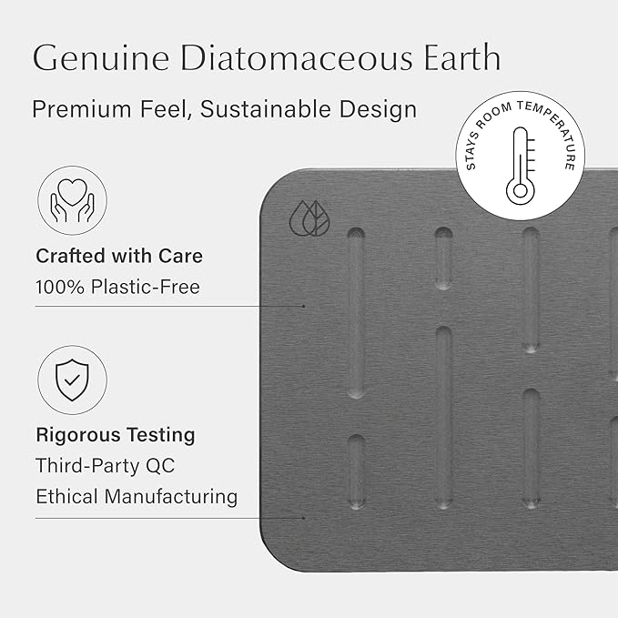 Dorai Home Bath Stone – Luxury Quick-Drying Stone Bath Mat, Non-Slip Surface, Rubberized Bottom