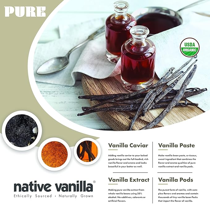 25 Organic Madagascar Vanilla Beans - Gourmet Grade A Premium Vanilla Pods - For Vanilla Extract &