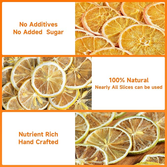 3-Pack Dehydrated ORANGE,LEMON & LIME,9oz total,Premium Craft Cocktail Garnish With10 Pcs Drink
