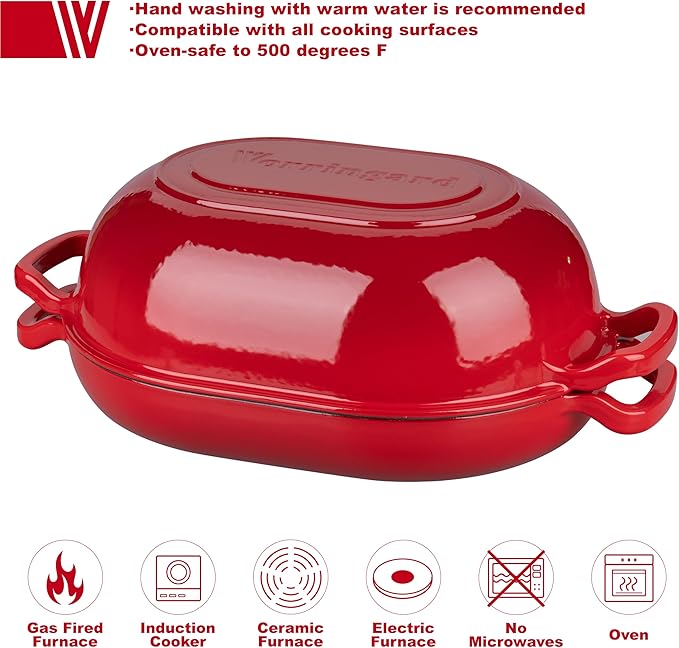 Enameled Cast Iron Sourdough Bread Oven, Dutch Oven, Loaf Cast Iron Bread Pan for Homemade Bread