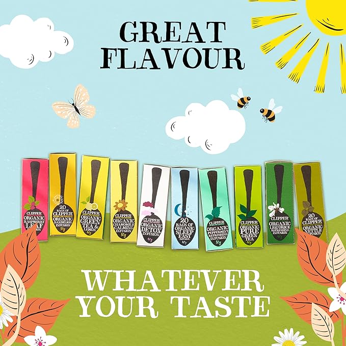 Clipper Tea Chamomile & Peach Teabags ??USDA Organic, Great Hot or Iced ??Natural, Fair & Delicious