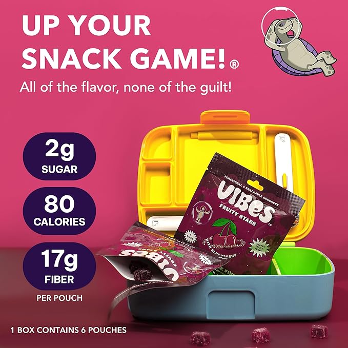 VIBES Cherry Force Field Fruity Stars - Delicious Low Calorie Gluten-Free Bulk Fruit Snacks - High