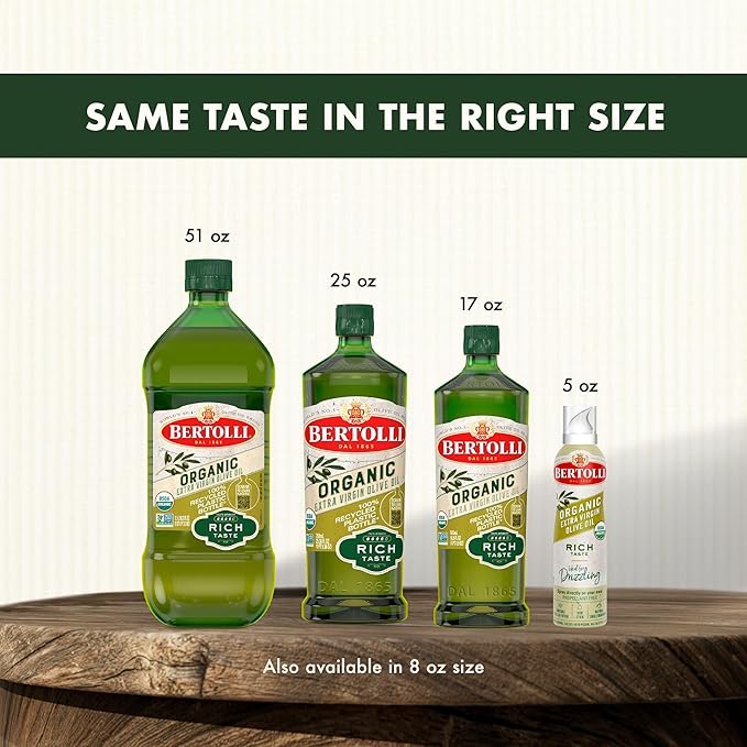 Bertolli Organic Extra Virgin Olive Oil, Rich Taste, 25.36 fl oz