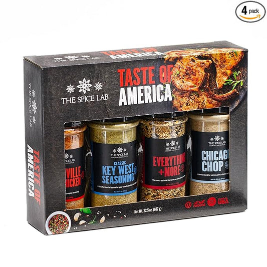 The Spice Lab Taste of America Spices and Seasonings Ultimate Grilling Set - Gift Kit for Cooking