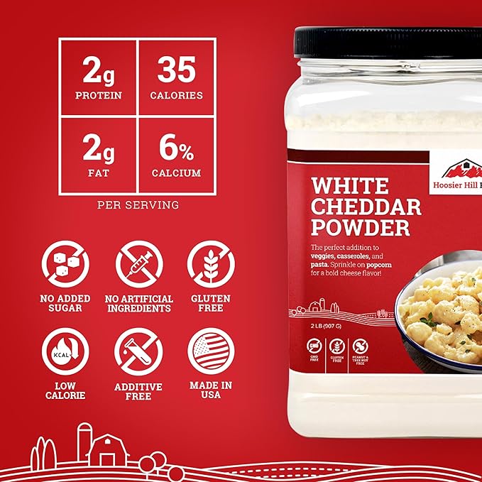 Hoosier Hill Farm White Cheddar Cheese Powder, 2LB (Pack of 1)