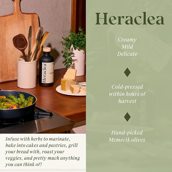 Heraclea - Mature Harvest - Extra Virgin Olive Oil - Organic Olive Oil - Cold Pressed EVOO