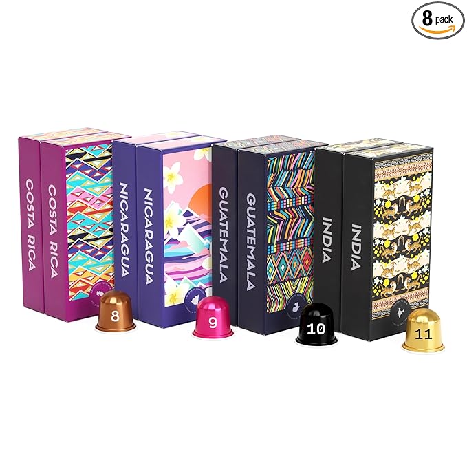 Atlas Coffee Club Espresso Pods Compatible with Nespresso Original– Dark Roast Variety Pack (80