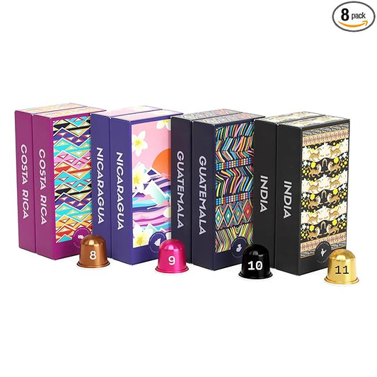 Atlas Coffee Club Espresso Pods Compatible with Nespresso Original– Dark Roast Variety Pack (80