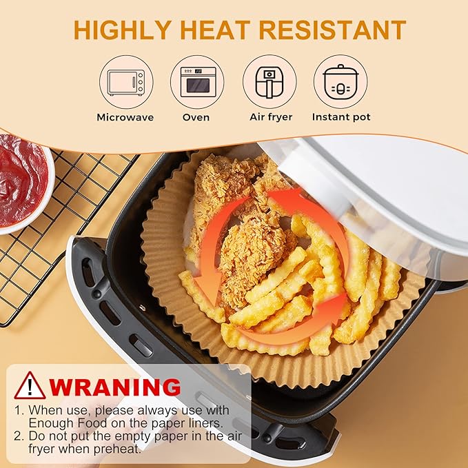 100Pcs Small Air Fryer Liners Disposable, Parchment Sheets Round, 6.5 Inch Round Airfryer Paper