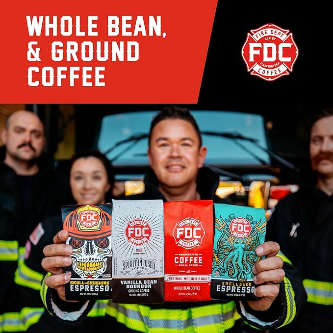 Fire Department Coffee - Gives Back to Firefighters - Bold & Smooth Shellback Espresso Ground