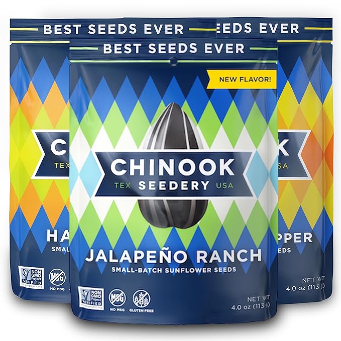 Chinook Seedery Roasted Sunflower Seeds - Jumbo Seeds Keto Snacks - Best For Snack Packs - Gluten