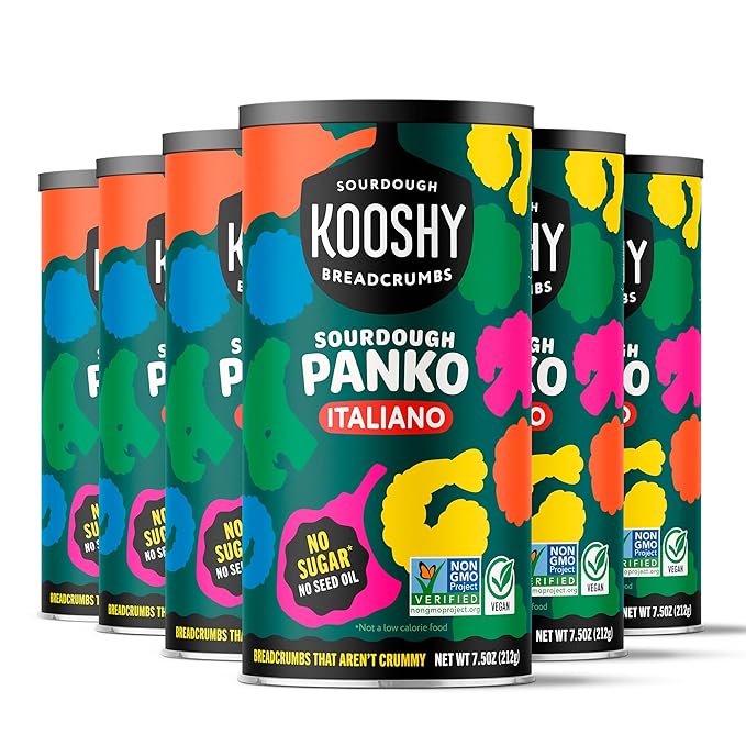 Kooshy Panko Italian Style Breadcrumbs | Vegan, Dairy Free, Non GMO Sourdough Bread Crumbs for