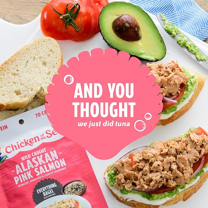 Chicken of the Sea Alaskan Pink Salmon, 2.5 oz. Packets (Box of 12), Wild Caught Salmon, Everything
