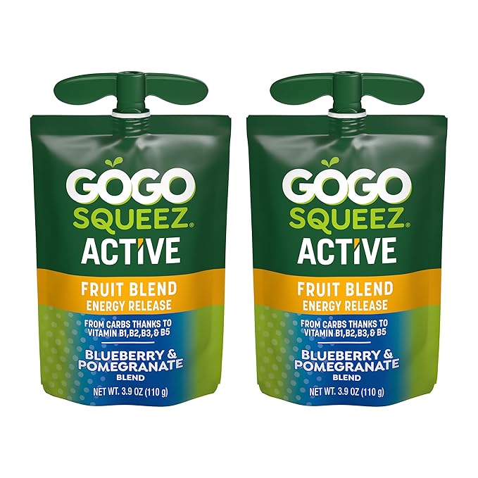 GoGo squeeZ Active Fruit Blend Energy Release | 18-Count Variety Pack | Tropical Fruit Punch and