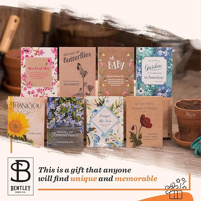 Bentley Thank You Packet - Sunflower Seeds - Pack of 25 - Perfect Eco-Friendly Thank You Gift - Non
