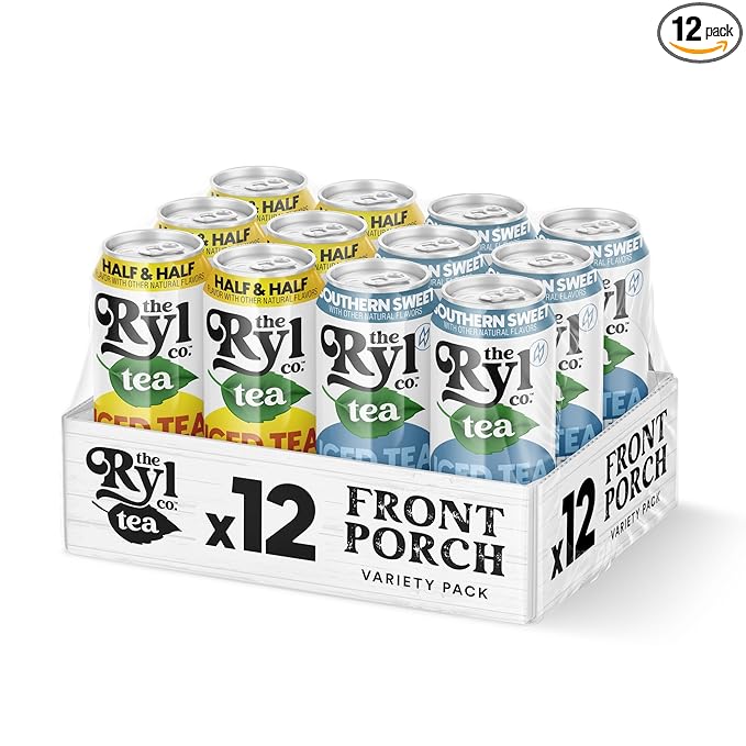 Ryl Iced Tea Front Porch Variety Pack, Sweet Tea and Half N' Half – Antioxidant Superblend, No