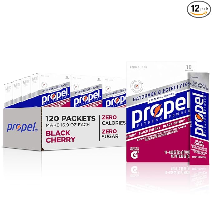 Propel Electrolyte Enhanced Water Drink Mix Powder Packets, Black Cherry, Zero Calorie & Zero Sugar