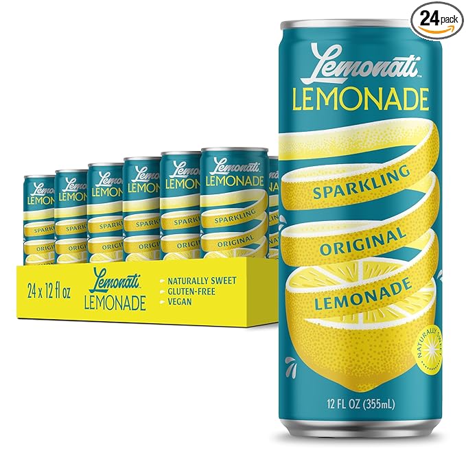 Lemonati Lemonade Sparkling Original Lemonade, No Artificial Sweeteners or Flavors, Gluten-Free