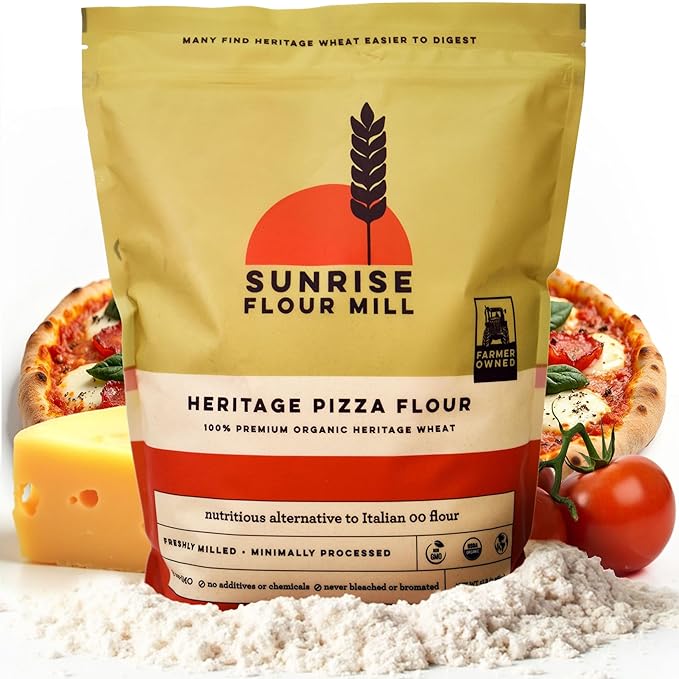 Sunrise Flour Mill USDA Organic Heritage Pizza Flour - 2 lbs | Organic Milled Flour from Hard Red