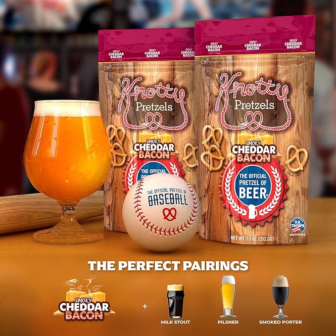 Knotty Pretzels - "The Official Pretzel of Beer" 7.5 Ounce Individual Seasoned Pretzel in