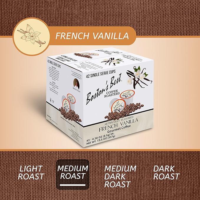 Boston’s Best – French Vanilla Flavored – Medium Roast – Single Serve Coffee Pods, Compatible with