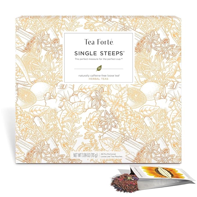 Tea Forte Herbal Tea Assortment Single Steeps Loose Leaf Premium Tea Gift Set Sampler, 28 Count, 2